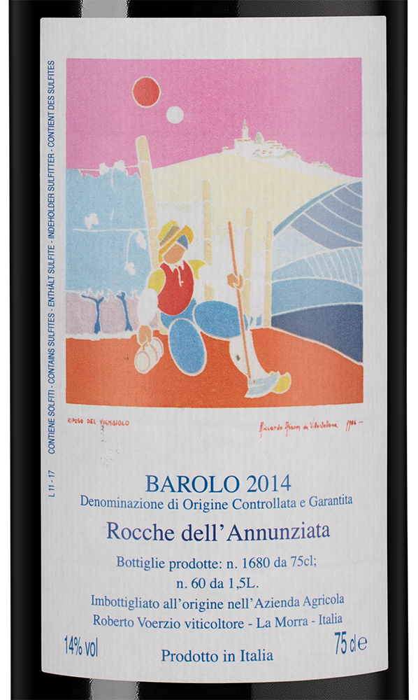 Вино Barolo Rocche dell'Annunziata, Roberto Voerzio, 2014, (158059), Италия, Пьемонт, красное, сухое, 0.75 л, Бароло Рокке дель'Аннунциата, цена 107490 рублей