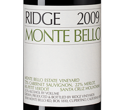 Вино Monte Bello, (116584), красное сухое, 2009 г., 0.75 л, Монте Белло цена 79990 рублей