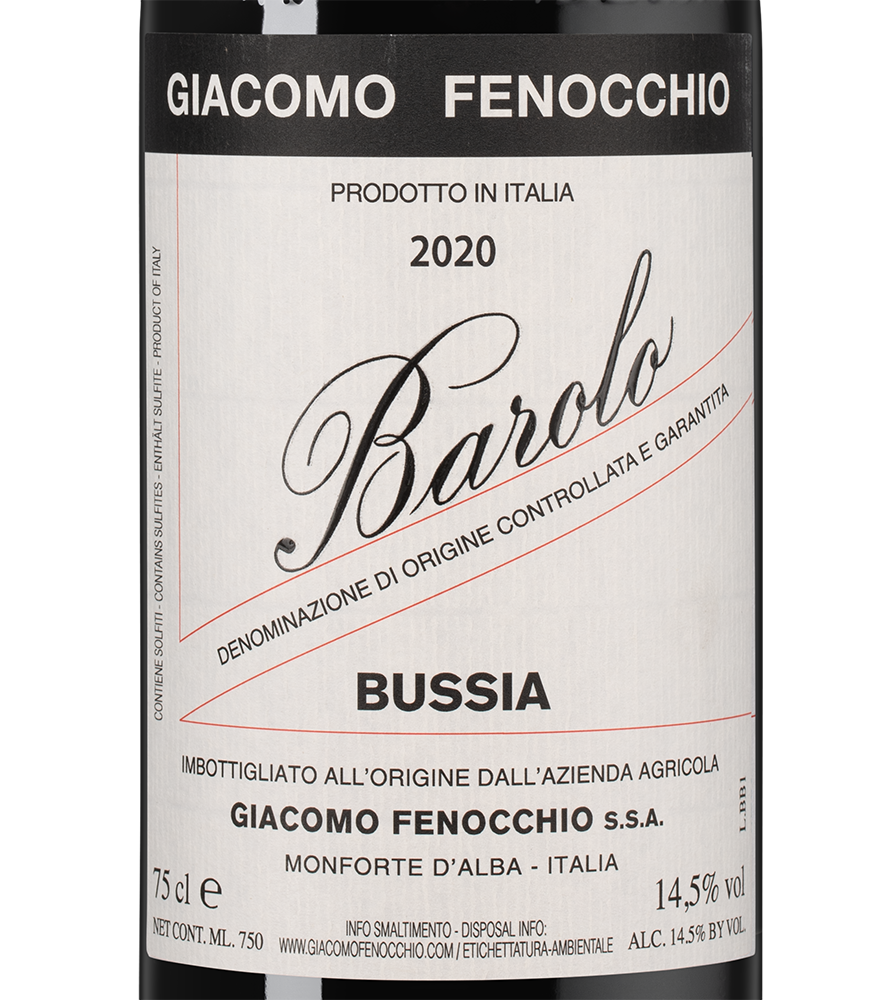 Вино Barolo Bussia, Giacomo Fenocchio, 2020, (149846), Италия, Пьемонт, красное, сухое, 0.75 л, Бароло Буссия, цена 16990 рублей
