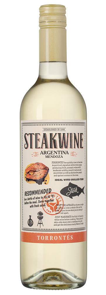 Вино Steakwine Torrontes, Penaflor, 2024, (158649), Аргентина, Мендоса, белое, полусухое, 0.75 л, Стейквайн Торронтес, цена 1290 рублей