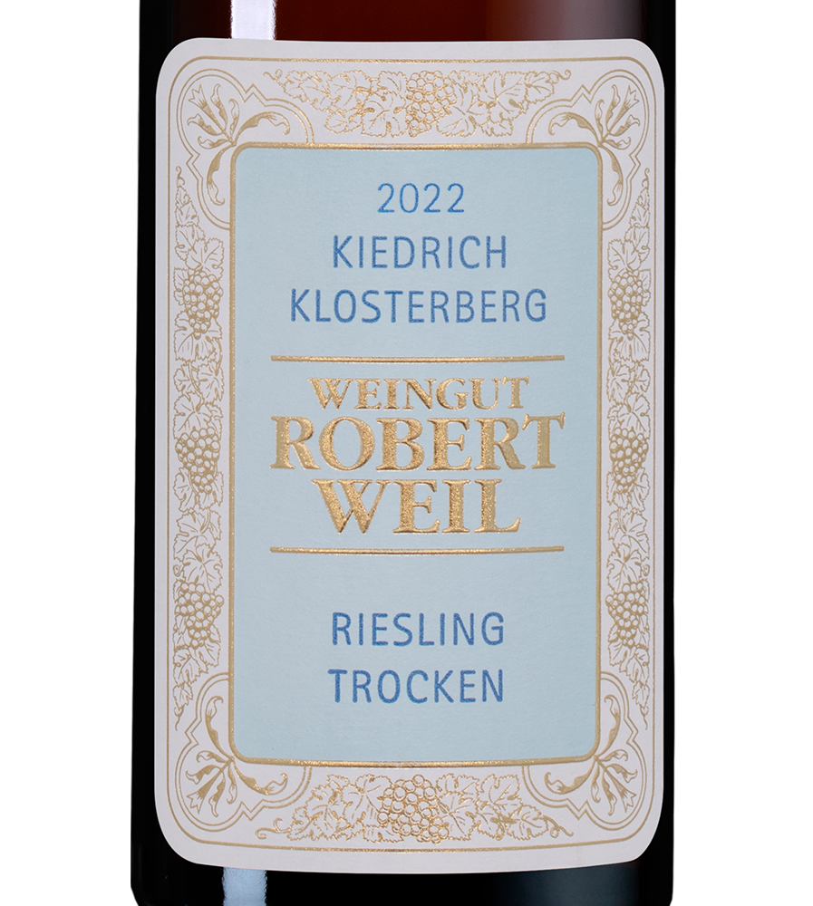 Вино Kiedrich Klosterberg Riesling Trocken, Robert Weil, 2022, (143766), Германия, Рейнгау, белое, полусухое, 0.75 л, Рислинг Кидрих Клостерберг Трокен, цена 11990 рублей