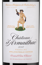 Вино Chateau d'Armailhac, (119862), красное сухое, 2018 г., 0.75 л, Шато д'Армайяк цена 16990 рублей