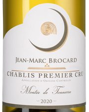 Вино Chablis Premier Cru Montee de Tonnerre, (141622), белое сухое, 2020 г., 0.75 л, Шабли Премье Крю Монте де Тоннер цена 11490 рублей