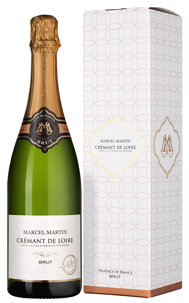 Игристое вино Cremant de Loire Brut, Marcel Martin, (160564), Франция, Долина Луары, белое, брют, 0.75 л, Креман де Луар Брют, цена 3190 рублей
