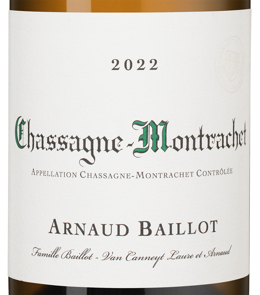 Вино Chassagne-Montrachet, Arnaud Baillot, 2022, (148870), Франция, Бургундия, белое, сухое, 0.75 л, Шассань-Монраше, цена 27490 рублей