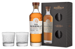 Виски в подарочной упаковке The Irishman The Harvest с 2 бокалами в подарочной упаковке