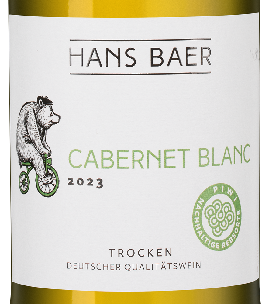 Вино Hans Baer Cabernet Blanc, Weinkellerei Hechtsheim, 2023, (148651), Германия, Рейнгессен, белое, полусухое, 0.75 л, Ханс Баер Каберне Блан, цена 1990 рублей