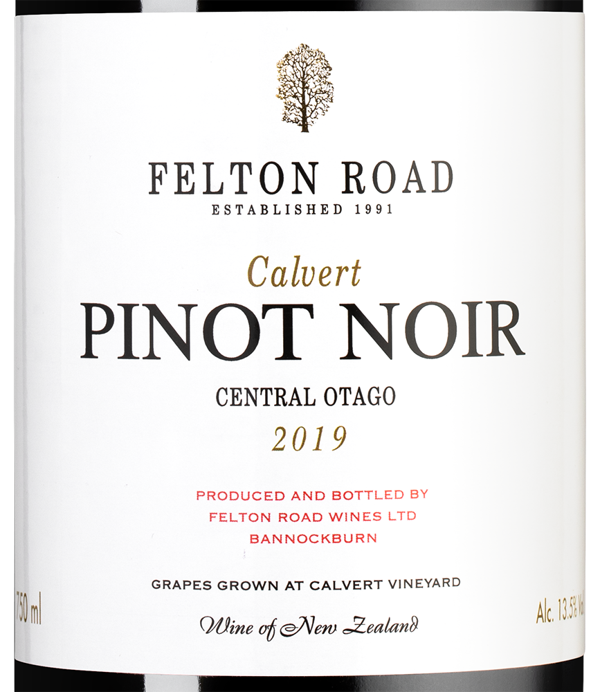 Вино Pinot Noir Calvert, Felton Road, 2019, (124512), Новая Зеландия, Центральное Отаго, красное, сухое, 0.75 л, Пино Нуар Калверт, цена 19990 рублей