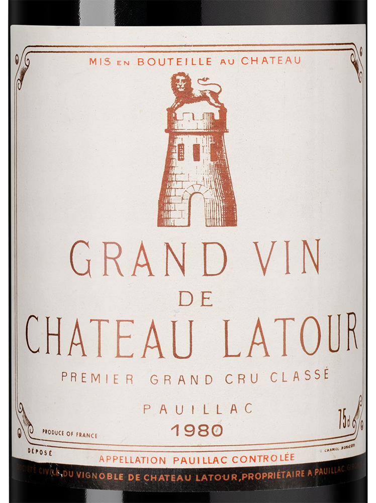 Вино Chateau Latour (Pauillac), 1980, (152575), Франция, Бордо, красное, сухое, 0.75 л, Шато Латур, цена 299990 рублей