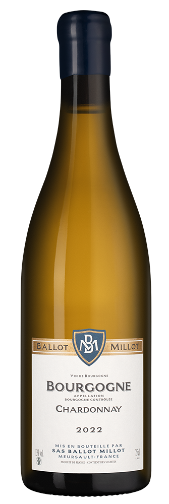 Вино Bourgogne Chardonnay, Domaine Ballot Millot et Fils, 2022, (148985), Франция, Бургундия, белое, сухое, 0.75 л, Бургонь Шардоне, цена 12490 рублей