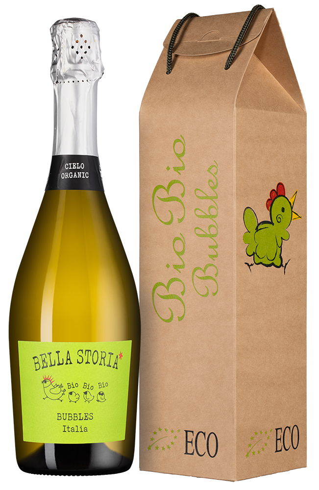 Игристое вино Bio Bio Bubbles Extra Dry в подарочной упаковке, Cielo, (158610), Италия, белое, брют, 0.75 л, Био Био Бабблс Экстра Драй, цена 1990 рублей