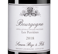Вино Bourgogne les Perrieres, (136052), красное сухое, 2018 г., 0.75 л, Бургонь ле Перьер цена 7990 рублей