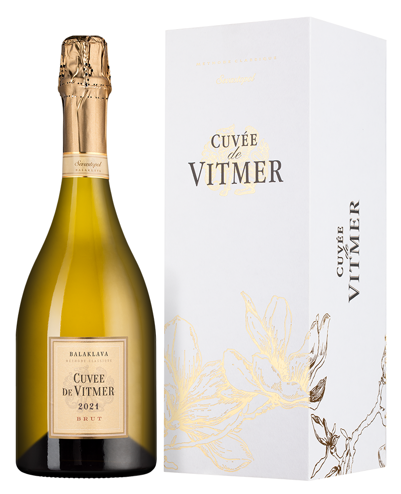 Игристое вино Кюве де Витмер в подарочной упаковке, Золотая Балка, 2021, (158999), Россия, Крым, белое, брют, 0.75 л, Кюве де Витмер, цена 4290 рублей