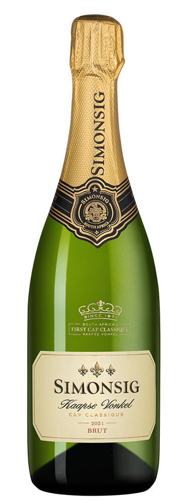 Игристое вино Kaapse Vonkel Brut, Simonsig, 2021, (143369), Южная Африка, Вестерн Кейп, белое, брют, 0.75 л, Каапс Вонкель Брют, цена 3490 рублей