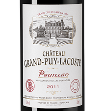 Вино Chateau Grand-Puy-Lacoste, (106267), красное сухое, 2011 г., 0.75 л, Шато Гран-Пюи-Лакост цена 15490 рублей