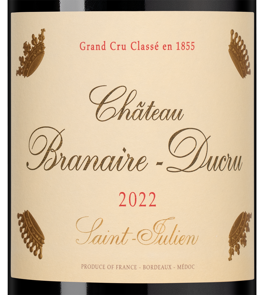 Вино Chateau Branaire-Ducru (Saint-Julien), 2022, (146248), Франция, Бордо, красное, сухое, 0.75 л, Шато Бранер-Дюкрю, цена 19990 рублей