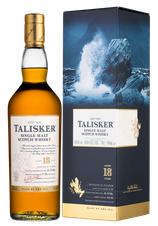 Виски Talisker 18 Years, (110678), gift box в подарочной упаковке, Односолодовый 18 лет, Шотландия, 0.7 л, Талискер 18 Лет цена 18840 рублей