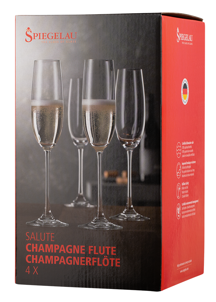 Набор из 4-х бокалов Spiegelau Salute для игристого вина, 0.21л, (129376), Германия, хрустальное стекло, 0.21 л, Бокал Шпигелау Салют для шампанского, цена 3960 рублей