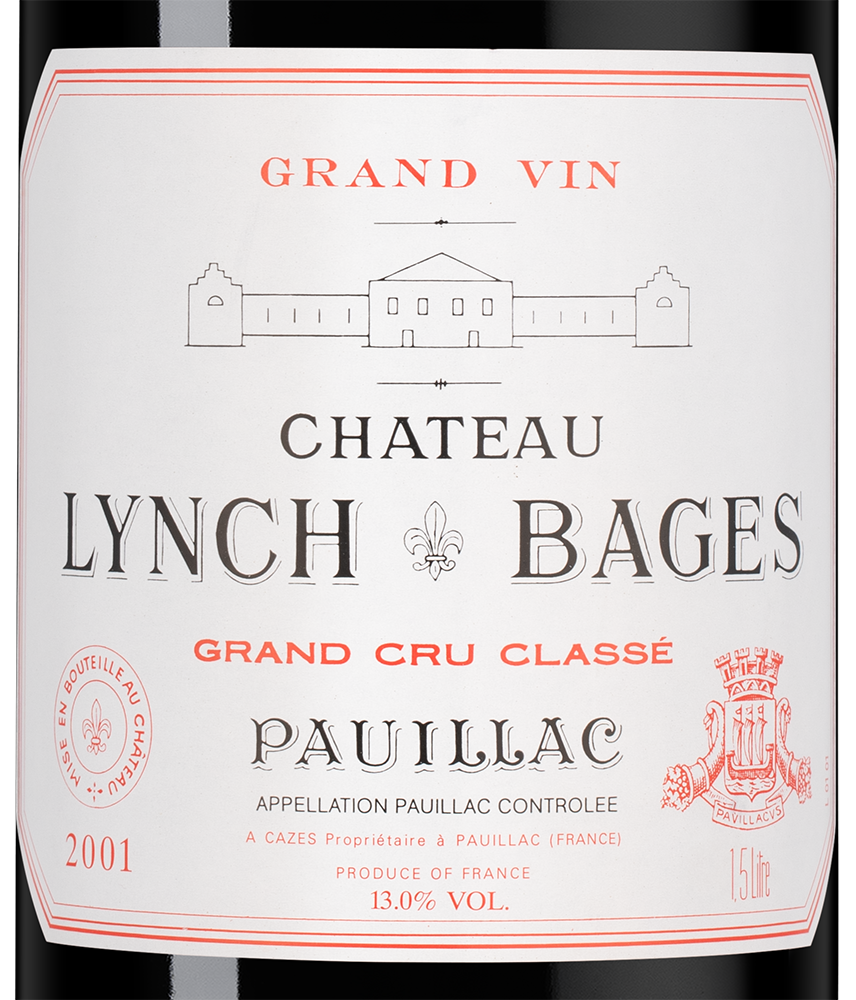 Вино Chateau Lynch-Bages (Pauillac), 2001, 1.5л, (142519), Франция, Бордо, красное, сухое, 1.5 л, Шато Линч-Баж, цена 149990 рублей