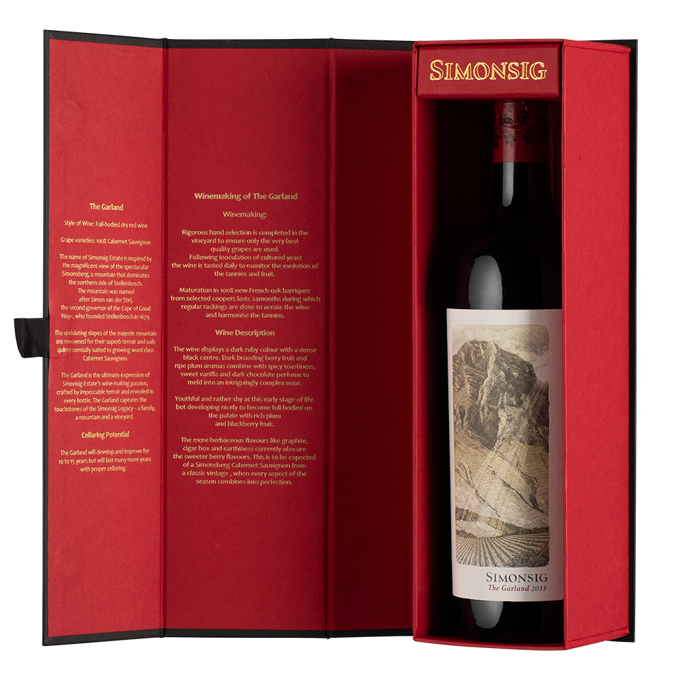 Вино Garland Cabernet Sauvignon в подарочной упаковке, Simonsig, 2020, (150320), Южная Африка, Стелленбош, красное, сухое, 0.75 л, Гарлэнд Каберне Совиньон, цена 16990 рублей