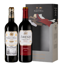 Вино Marques de Riscal + Arienzo Crianza в подарочном наборе, (107972), gift box в подарочной упаковке, 0.75 л, Набор Маркес де Рискаль: Ариенсо Крианса, Ресерва цена 5510 рублей