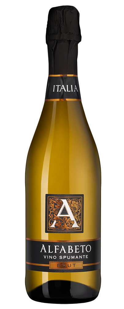 Игристое вино Alfabeto Brut, (156107), Италия, белое, брют, 0.75 л, Альфабето Брют, цена 1690 рублей