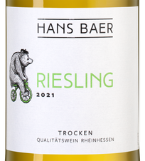 Вино Hans Baer Riesling, (138088), белое полусухое, 2021, 0.75 л, Ханс Баер Рислинг цена 1690 рублей