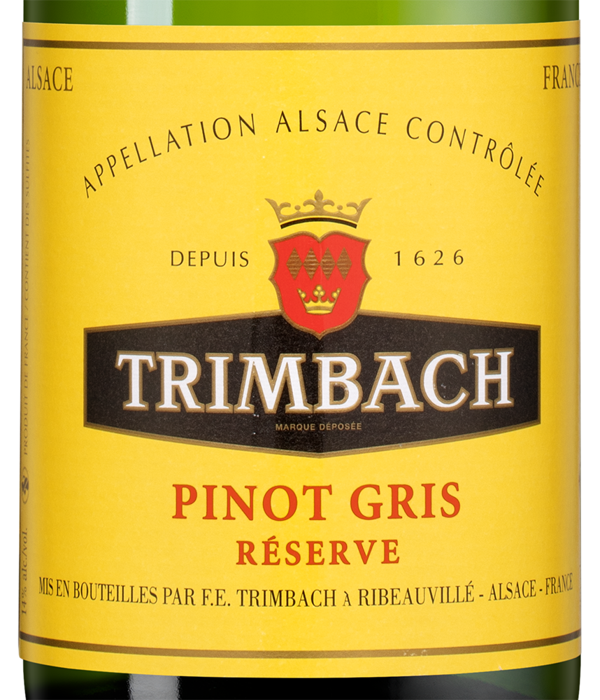 Вино Pinot Gris Reserve, Trimbach, 2017, (133103), Франция, Эльзас, белое, полусухое, 0.75 л, Пино Гри Резерв, цена 7490 рублей