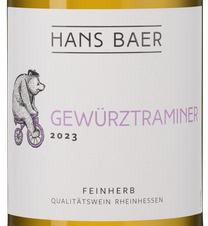 Вино Hans Baer Gewurztraminer, (147586), белое полусладкое, 2023, 0.75 л, Ханс Баер Гевюрцтраминер цена 1840 рублей