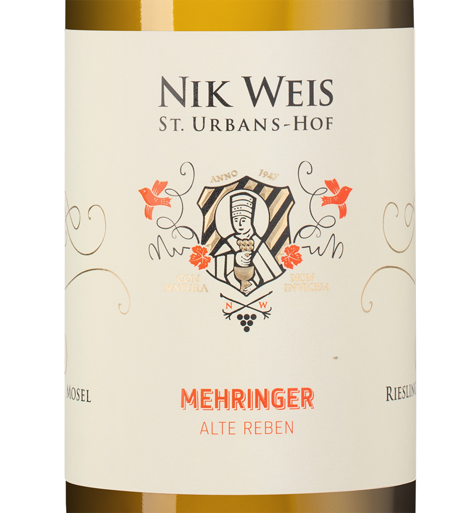 Вино Mehringer Alte Reben, Nik Weis St. Urbans-Hof, 2022, (144547), Германия, Мозель, белое, полусухое, 0.75 л, Рислинг Мерингер Альте Ребен, цена 4543 рублей