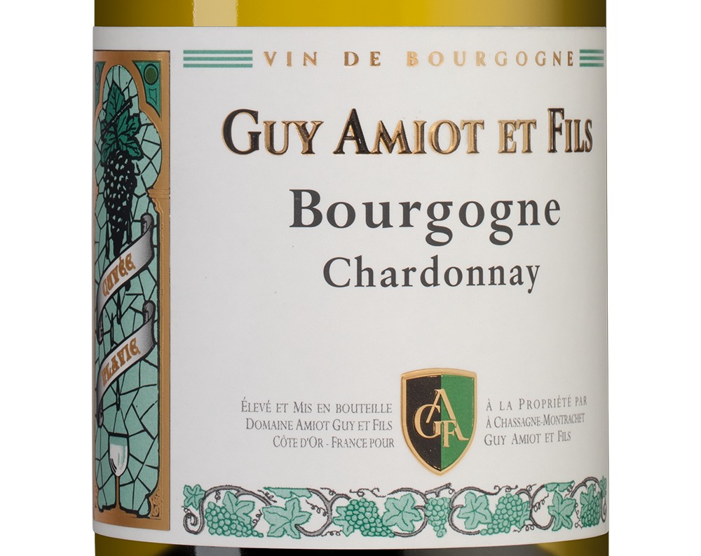 Вино Bourgogne Chardonnay, Domaine Amiot Guy et Fils, 2022, (158463), Франция, Бургундия, белое, сухое, 0.75 л, Бургонь Шардоне, цена 9490 рублей