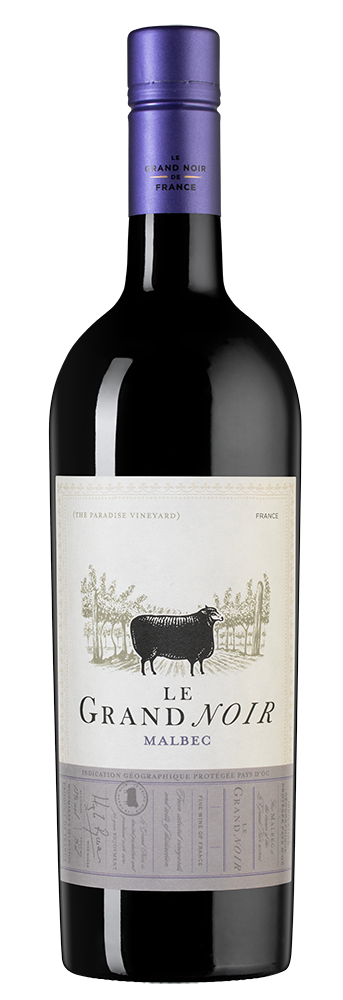 Вино Le Grand Noir Malbec, 2022, (144729), Франция, Лангедок-Руссильон, красное, полусухое, 0.75 л, Ле Гран Нуар Мальбек, цена 1990 рублей