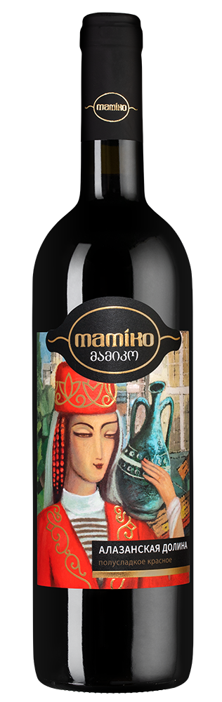 Вино Alazani Valley Mamiko, Besini, 2024, (158681), Грузия, Кахетия, красное, полусладкое, 0.75 л, Алазанская Долина Мамико, цена 890 рублей