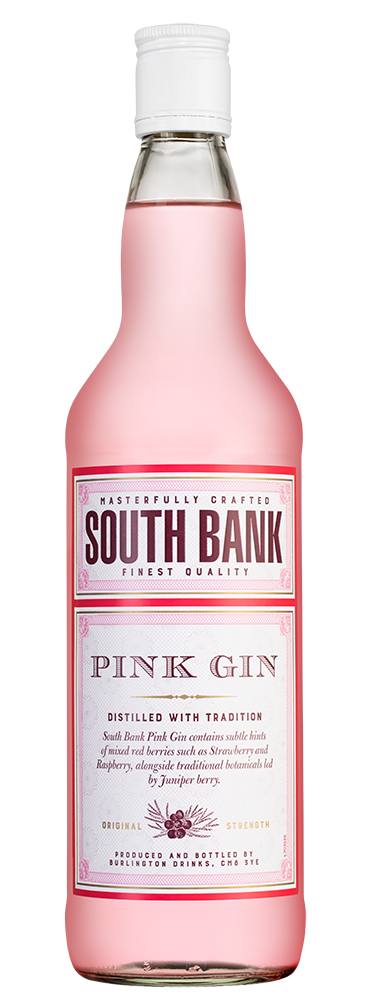 Джин South Bank Pink Gin, (149843), Соединенное Королевство, 0.7 л, Саут Бэнк Пинк Джин, цена 1953 рублей