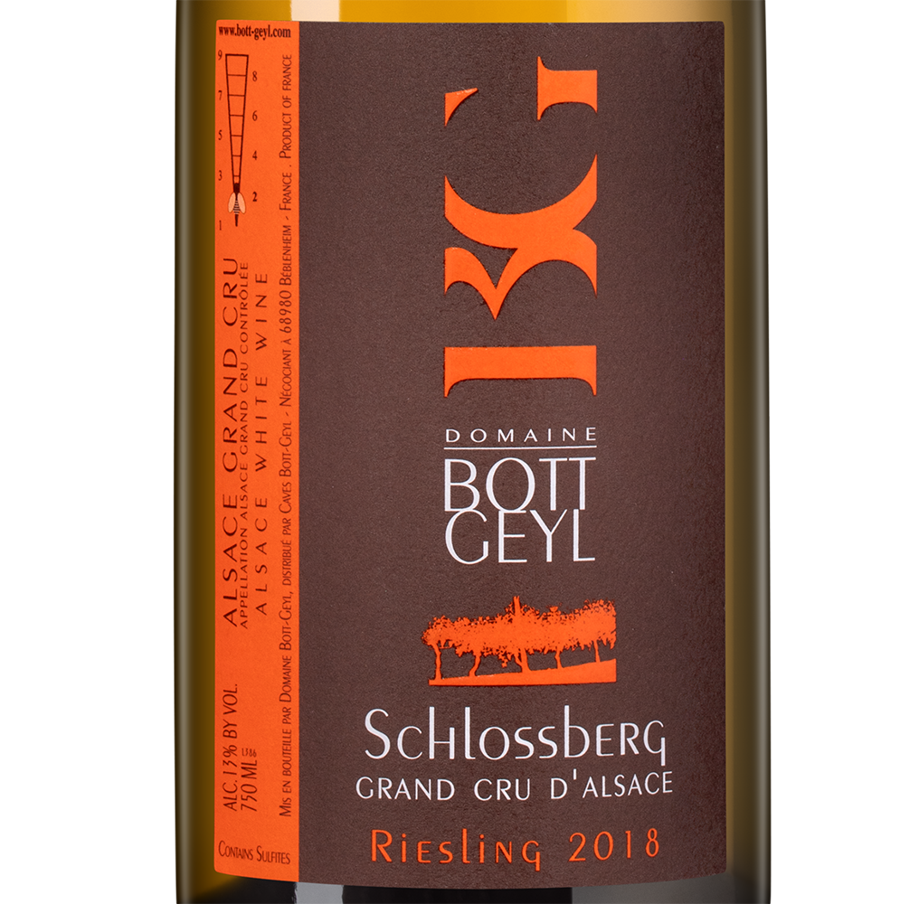 Вино Riesling Grand Cru Schlossberg, Domaine Bott-Geyl, 2018, (142921), Франция, Эльзас, белое, полусухое, 0.75 л, Рислинг Гран Крю Шлоссберг, цена 13490 рублей