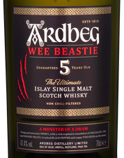 Виски Ardbeg Wee Beastie, (142833), Односолодовый 5 лет, Шотландия, 0.7 л, Ардбег Ви Бисти цена 5990 рублей