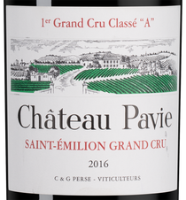 Вино Chateau Pavie 1er Grand Cru Classe(Saint-Emilion Grand Cru), (108696), красное сухое, 2016 г., 0.75 л, Шато Пави цена 107490 рублей