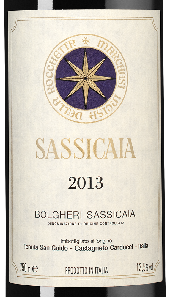 Вино Sassicaia, Tenuta San Guido, 2013, (149459), Италия, Тоскана, красное, сухое, 0.75 л, Сассикайя, цена 149990 рублей