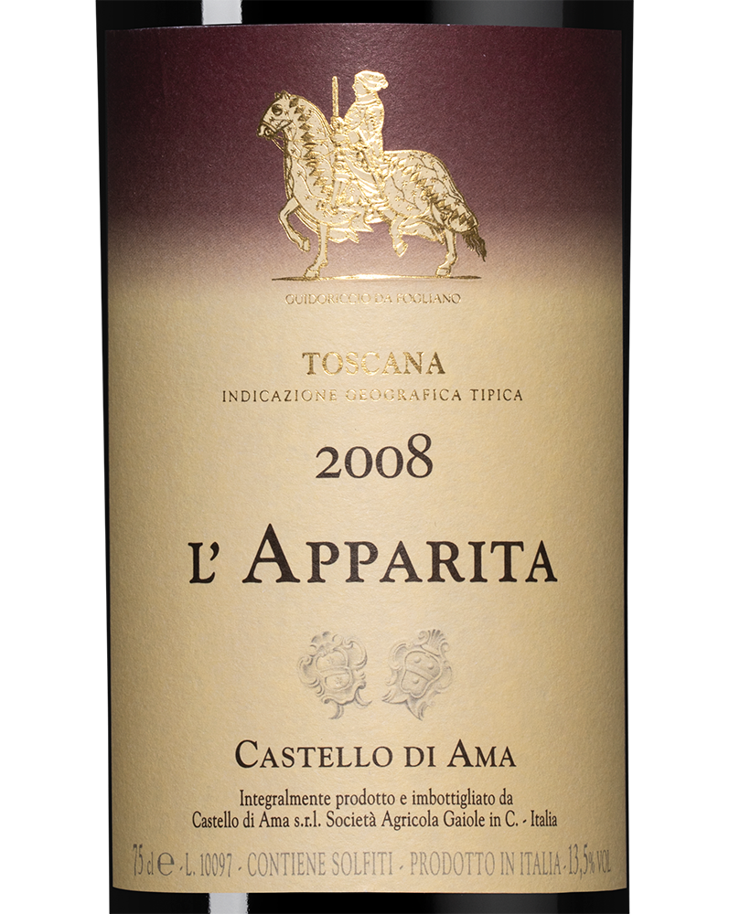 Вино L`Apparita, Castello di Ama, 2008, (139185), Италия, Тоскана, красное, сухое, 0.75 л, Л`Аппарита, цена 99990 рублей