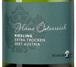Игристое вино Haus Osterreich Cuvee Riesling Sekt, (139998), белое брют, 2021 г., 0.75 л, Хаус Остеррайх Кюве Рислинг Зект цена 3290 рублей
