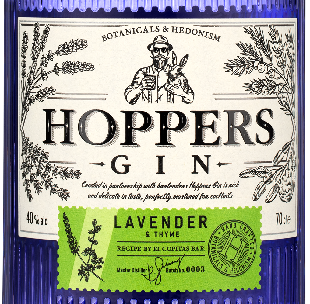 Джин Hoppers Lavender & Thyme, (147524), Россия, 0.7 л, Хопперс Лаванда и Чабрец, цена 990 рублей