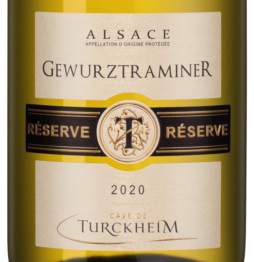 Вино Gewurztraminer Reserve, Cave de Turckheim, 2020, (148593), Франция, Эльзас, белое, полусладкое, 0.75 л, Гевюрцтраминер Резерв, цена 3990 рублей