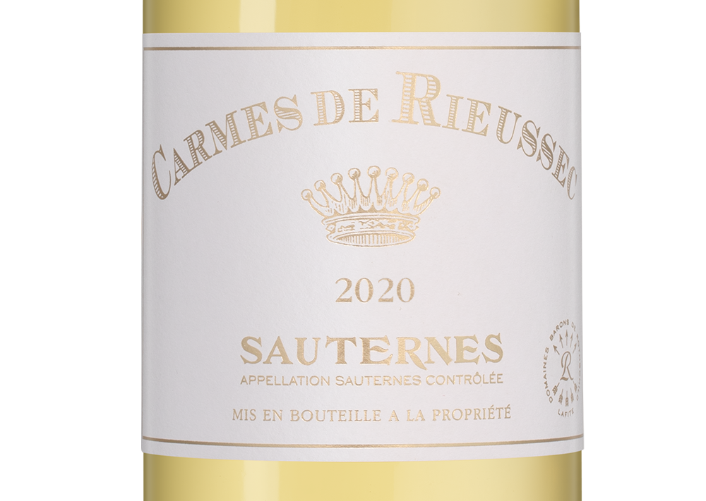 Вино Les Carmes de Rieussec, Chateau Rieussec, 2020, (151569), Франция, Бордо, белое, сладкое, 0.75 л, Ле Карм де Рьессек, цена 9690 рублей