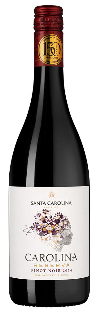 Вино Carolina Reserva Pinot Noir, Santa Carolina, 2024, (155293), Чили, Центральная Долина, красное, сухое, 0.75 л, Каролина Ресерва Пино Нуар, цена 1192 рублей