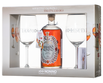 Ликер из Фриули-Венеции-Джулии Quintessentia Amaro в подарочной упаковке с 2-мя бокалами