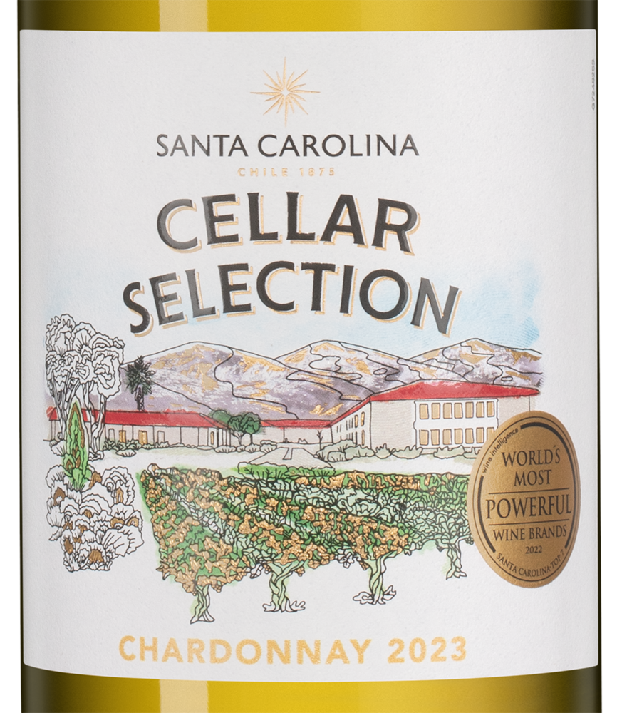 Вино Cellar Selection Chardonnay, Santa Carolina, 2023, (145651), Чили, Центральная Долина, белое, полусухое, 0.75 л, Селлар Селекшн Шардоне, цена 792 рублей