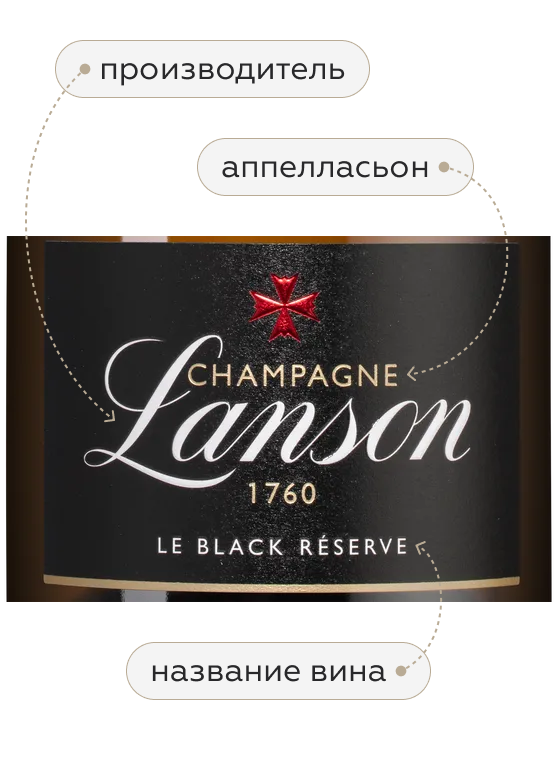 Шампанское Le Black Reserve Brut, Lanson, (158947), Франция, Шампань, белое, брют, 0.75 л, Ле Блэк Резерв Брют, цена 17490 рублей