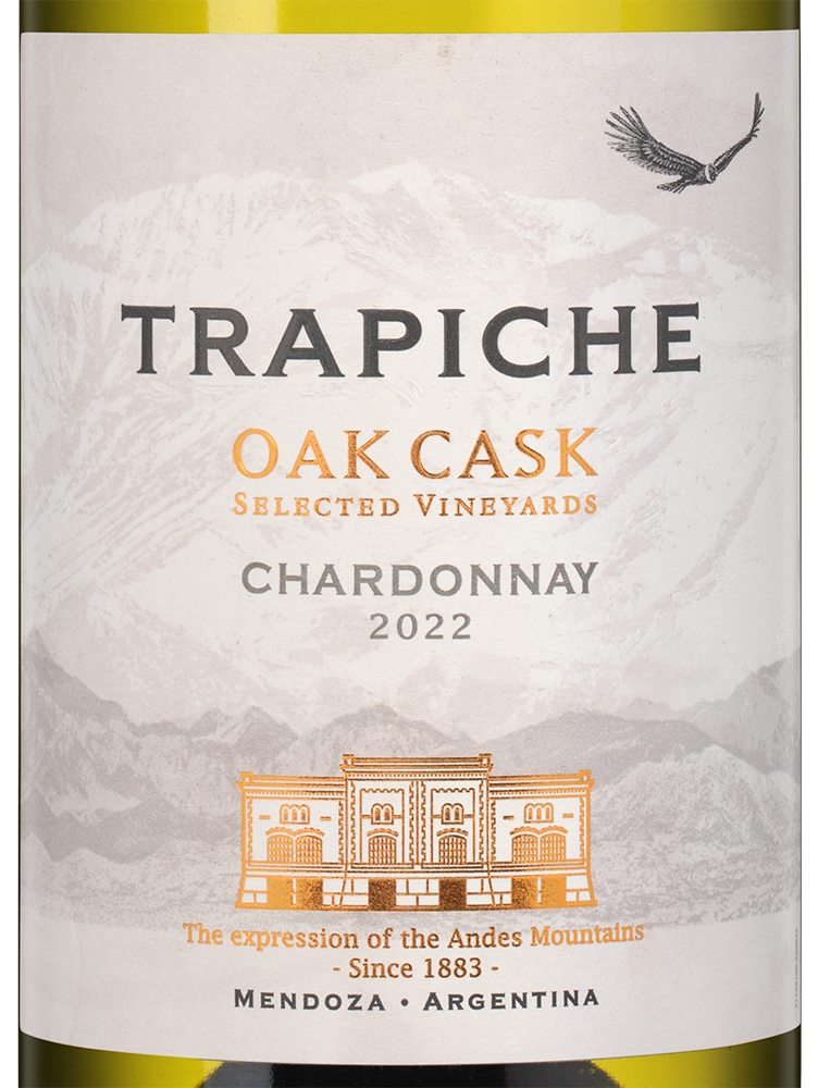 Вино Chardonnay Oak Cask, Trapiche, 2022, (139114), Аргентина, Мендоса, белое, сухое, 0.75 л, Шардоне Оук Каск, цена 1323 рублей