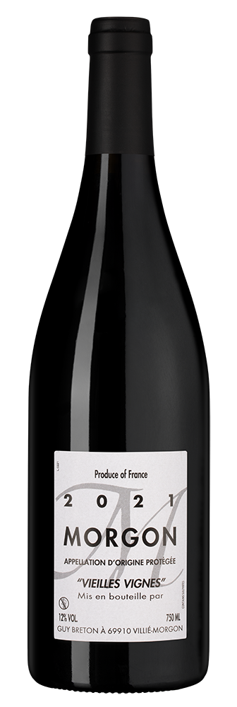 Вино Morgon Vieilles Vignes, Domaine Guy Breton, 2021, (143791), Франция, Бургундия, красное, сухое, 0.75 л, Моргон Вьей Винь, цена 9490 рублей