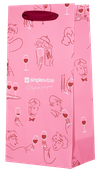 Пакет подарочный розовый малый SimpleWine x O Paper Paper